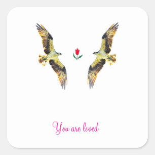 Loving birds. Ospreys  Square Sticker