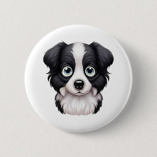 Loving Border Collie Gaze Design 6 Cm Round Badge