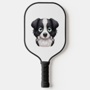 Loving Border Collie Gaze Design Pickleball Paddle
