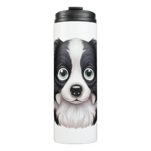 Loving Border Collie Gaze Design Thermal Tumbler