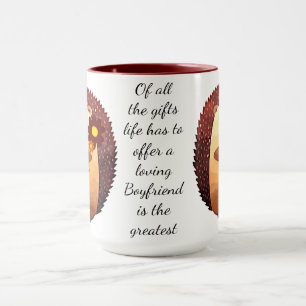 Loving Boyfriend Inspirational Quote Hedgehog Mug