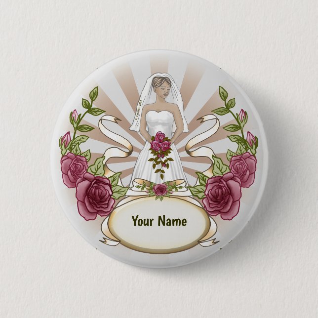 Loving Bride Wedding  pin button (Front)