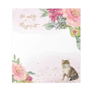 Loving Cat Illustration Girl Daily Notes