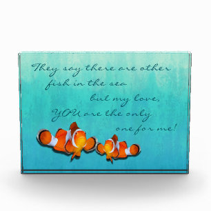Loving Clown Fish in the Sea Photo Block