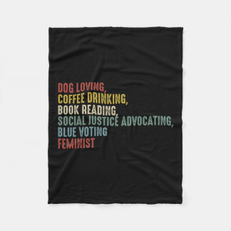 Loving Coffee Drinking Book Reading Social Justice Fleece Blanket