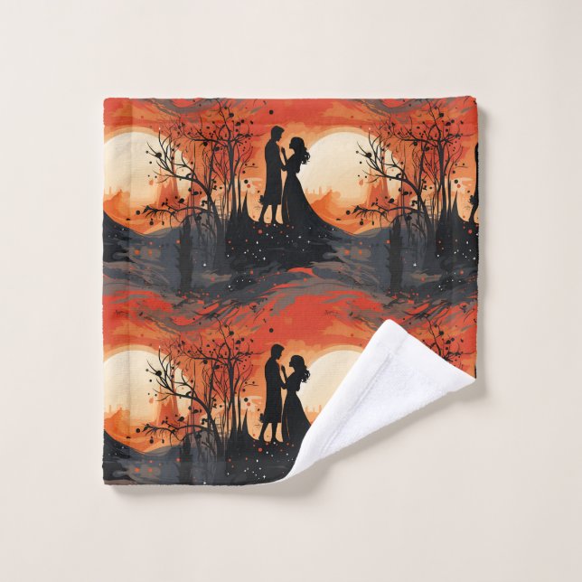 Loving Couple  Bath Towel Set (Wash Cloth)