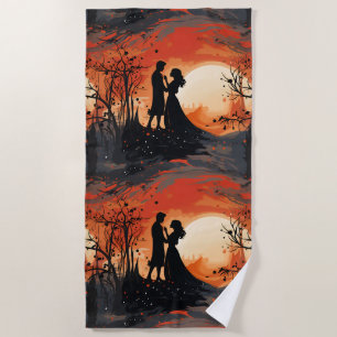 Loving Couple Beach Towel