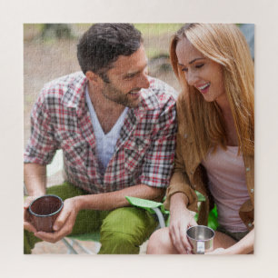 Loving Couple Custom Outdoor Camping 20" x 20" Jigsaw Puzzle