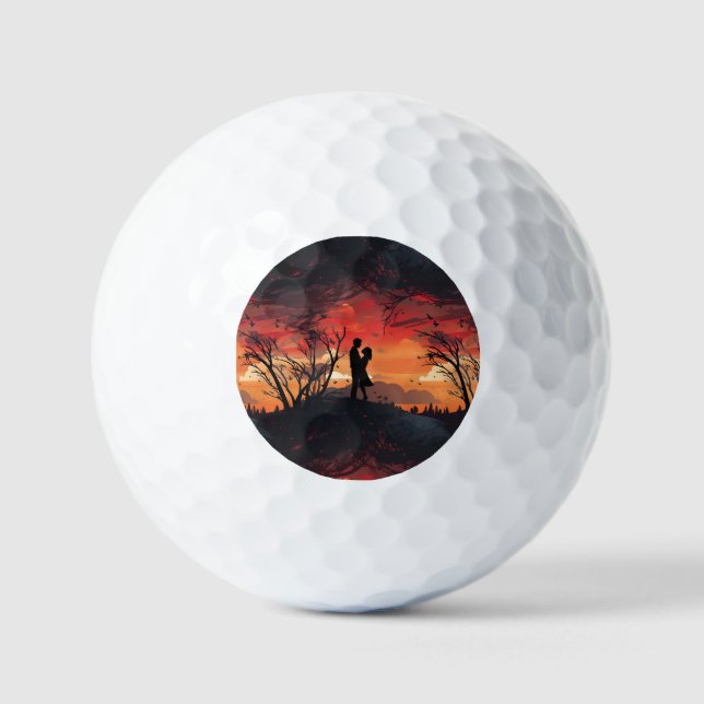 Loving Couple  Golf Balls (Front)