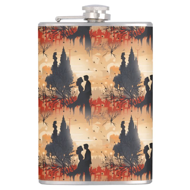 Loving Couple  Hip Flask (Front)