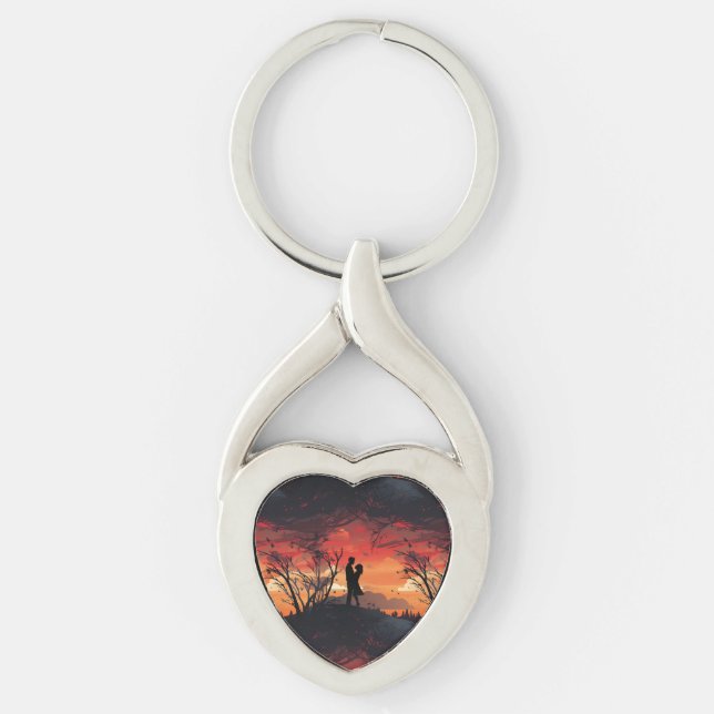 Loving Couple  Key Ring (Front)