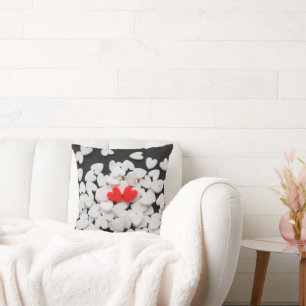 Loving couple of hearts cushion