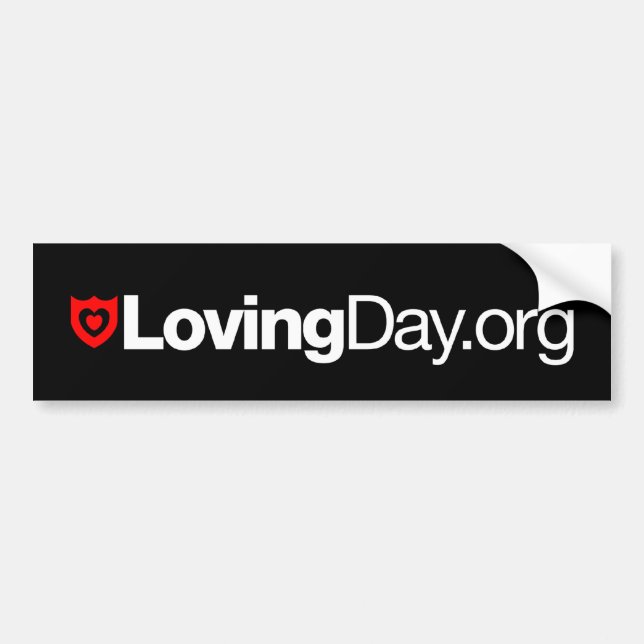 Loving Day Bumper Sticker in Black (Front)