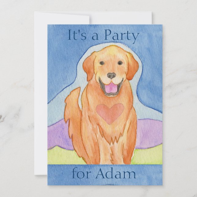 Loving Dog birthday party invitation (Front)