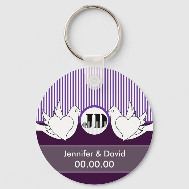 Loving Doves Wedding Keychains (Front)