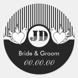 Loving Doves Wedding Stickers
