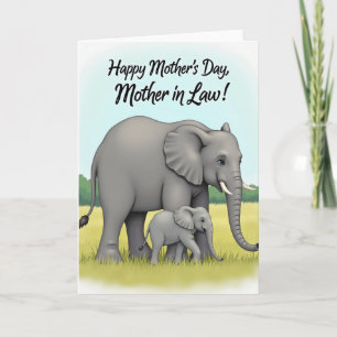 Loving Elephant Family Day Card