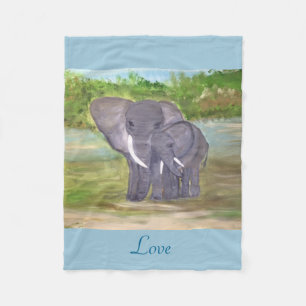 Loving Elephants Fleece Blanket