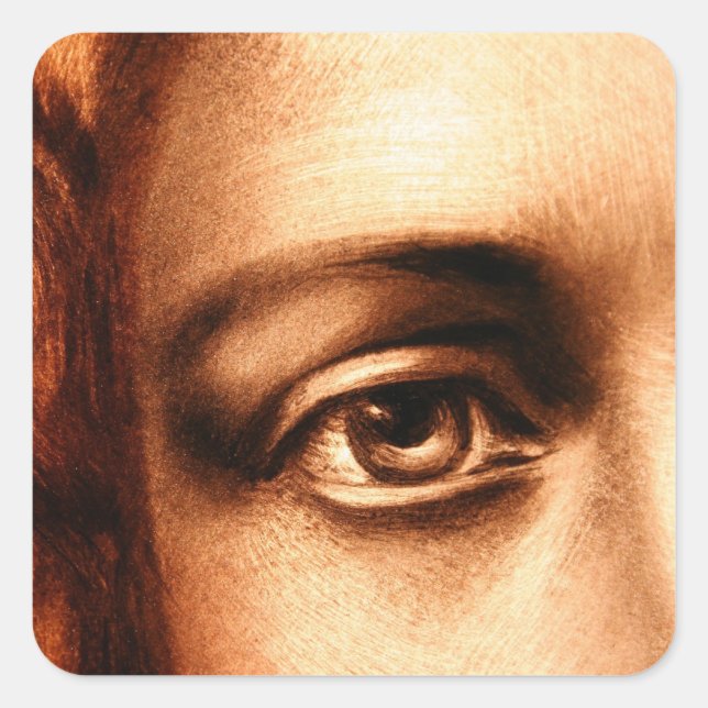 Loving Eye of Jesus Christ Square Sticker (Front)
