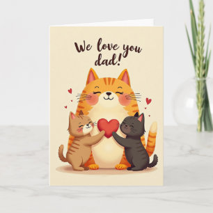Loving Family Cats Fathers Day Card