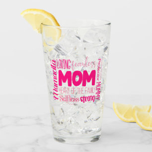 Loving Fearless Mum Heart of the Family Glass