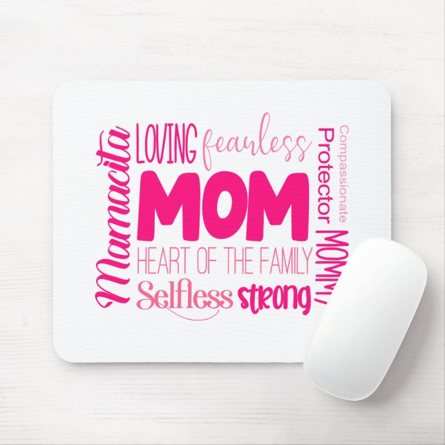 Loving Fearless Mum Heart of the Family Mouse Pad (With Mouse)