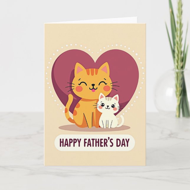 Loving Feline Fathers Day Card (Front)