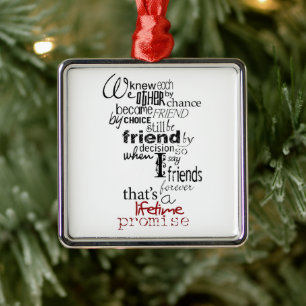 **LOVING FRIENDSHIP CHRISTMAS ORNAMENT** METAL ORNAMENT