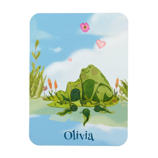 Loving Frog Family Magnet (Vertical)