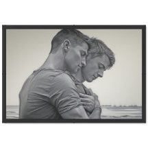 Loving Gay Couple - Charcoal Sketch -