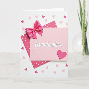 Loving Grandmother Fuchsia Bow Card