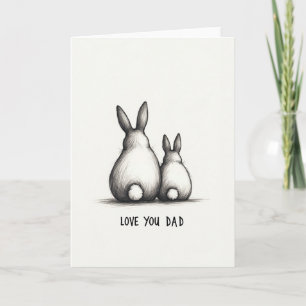 Loving Graphite Bunny Fathers Day Card