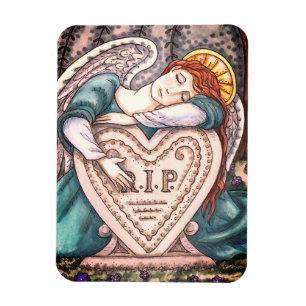 LOVING GUARDIAN ANGEL, CEMETERY MOURNING ART RIP MAGNET
