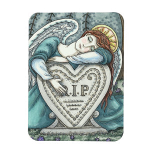 LOVING GUARDIAN ANGEL, CEMETERY MOURNING ART RIP MAGNET