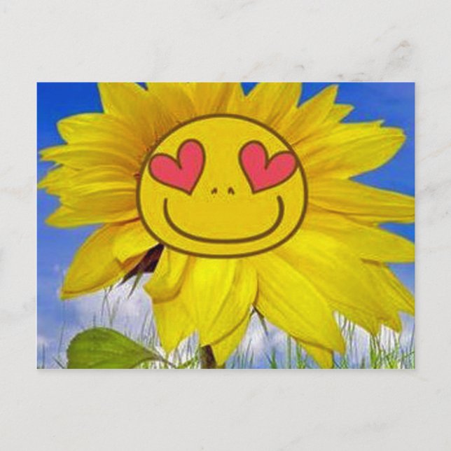 Loving,happy,sunflower,colourful,flower,animated Postcard (Front)