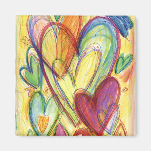 Loving Healing Hearts Art Custom Fridge Magnet