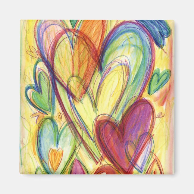 Loving Healing Hearts Art Custom Fridge Magnet (Front)