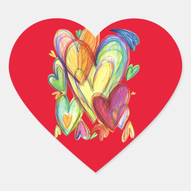 Loving Healing Hearts Art Custom Sticker Decals (Front)
