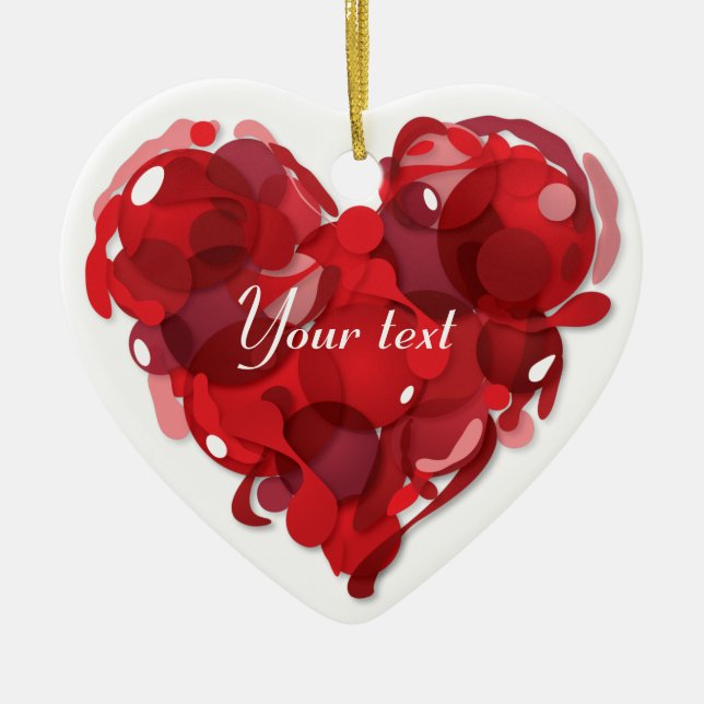 Loving heart for valentine's day ceramic ornament (Front)