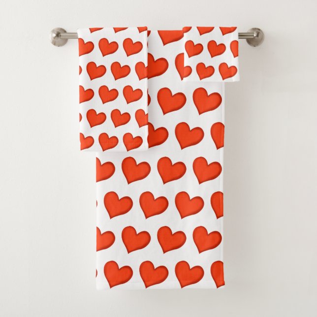 Loving Hearts Bathroom Towel Set (Insitu)