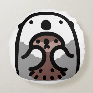Loving her baby otter round cushion