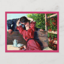 Loving Kiss Valentine Postcard
