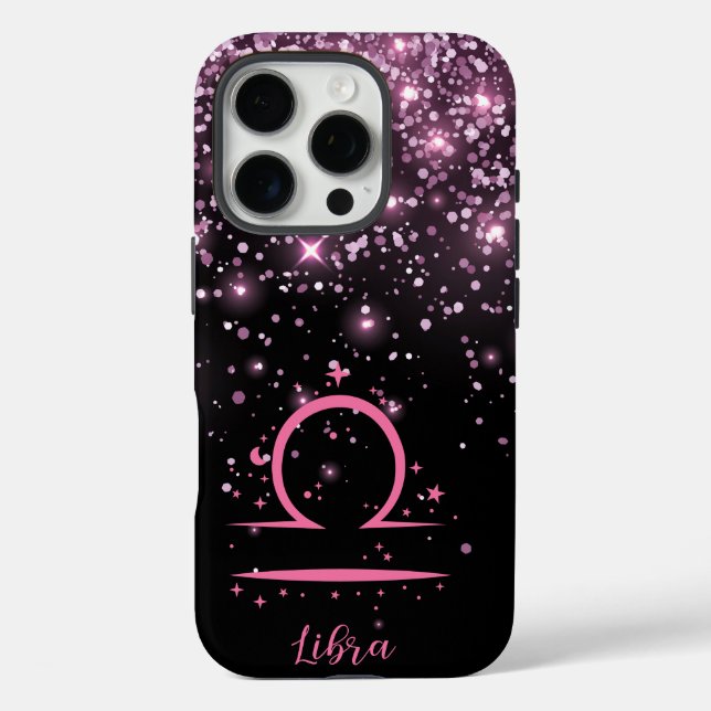 Loving Libra Glitter Print Phone Case (Back)