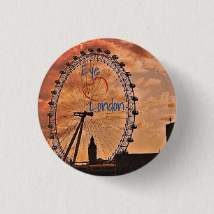Loving London Elizabeth Tower /London Eye Button