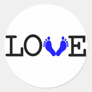 Loving Me Some Babies - Blue Classic Round Sticker