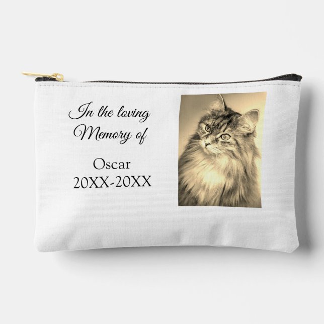 loving memorial keepsake funeral add pet name phot accessory pouch (Front)