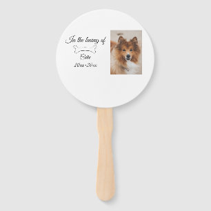 loving memorial keepsake funeral add pet name phot hand fan