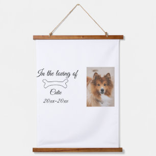 loving memorial keepsake funeral add pet name phot hanging tapestry