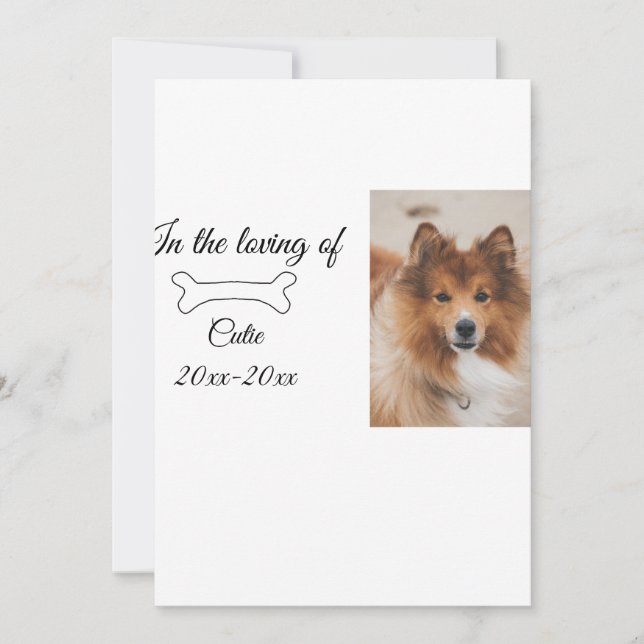 loving memorial keepsake funeral add pet name phot holiday card (Front)