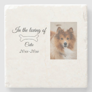 loving memorial keepsake funeral add pet name phot stone coaster